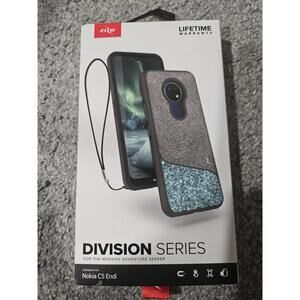 Phone Case For Nokia C5 Endi Zizo Division Series Grey And Blue With Glitter